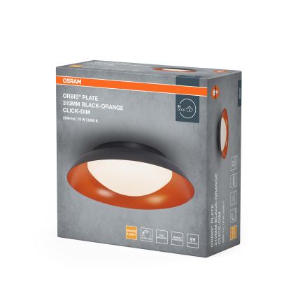 Osram - hämardatav LED-laevalgusti ORBIS PLATE LED/35W/230V Ø 43 cm oranž/must