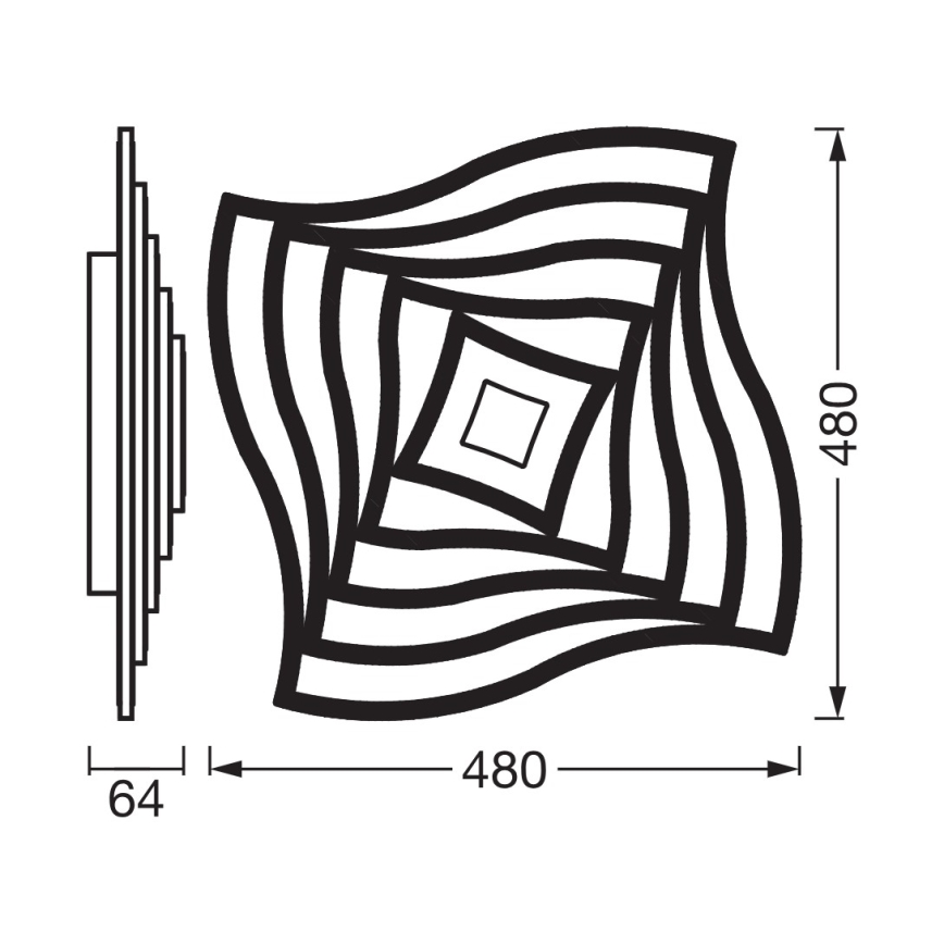 Osram - LED hämardatav laevalgusti ORBIS WAVES LED/43W/230V 2600-6000K 48x48 cm valge + kaugjuhtimispult