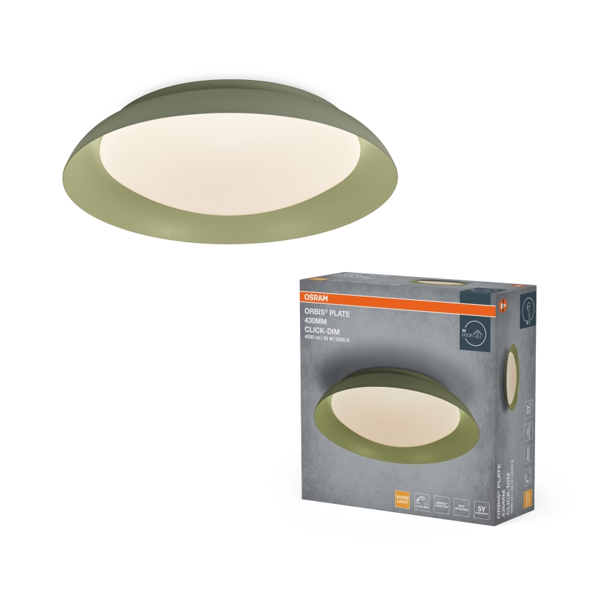 Osram - hämardatav laelamp PLATE LED/35W/230V, läbimõõt 43 cm, roheline