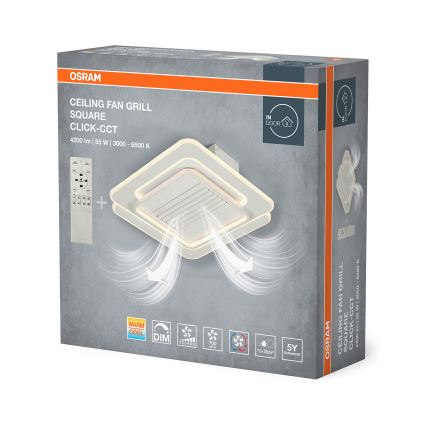 Osram - LED-hämardatav laelamp ventilaatoriga CEILING FAN LED/55W/230V 3000-6500K valge + kaugjuhtimispult