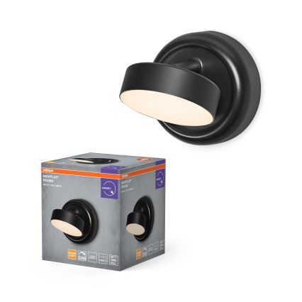 Osram - LED hämardatav laetav puutejuhtimisega seinavalgusti NIGHTLUX LED/1,8W/5V must