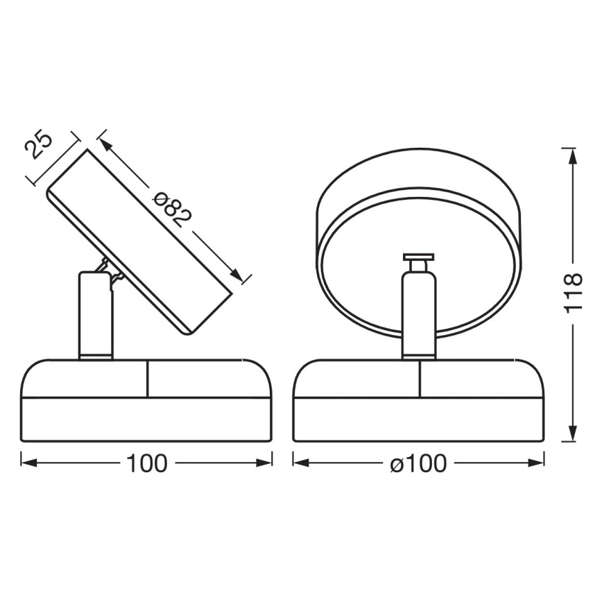 Osram - LED hämardatav laetav puutejuhtimisega seinavalgusti NIGHTLUX LED/1,8W/5V must