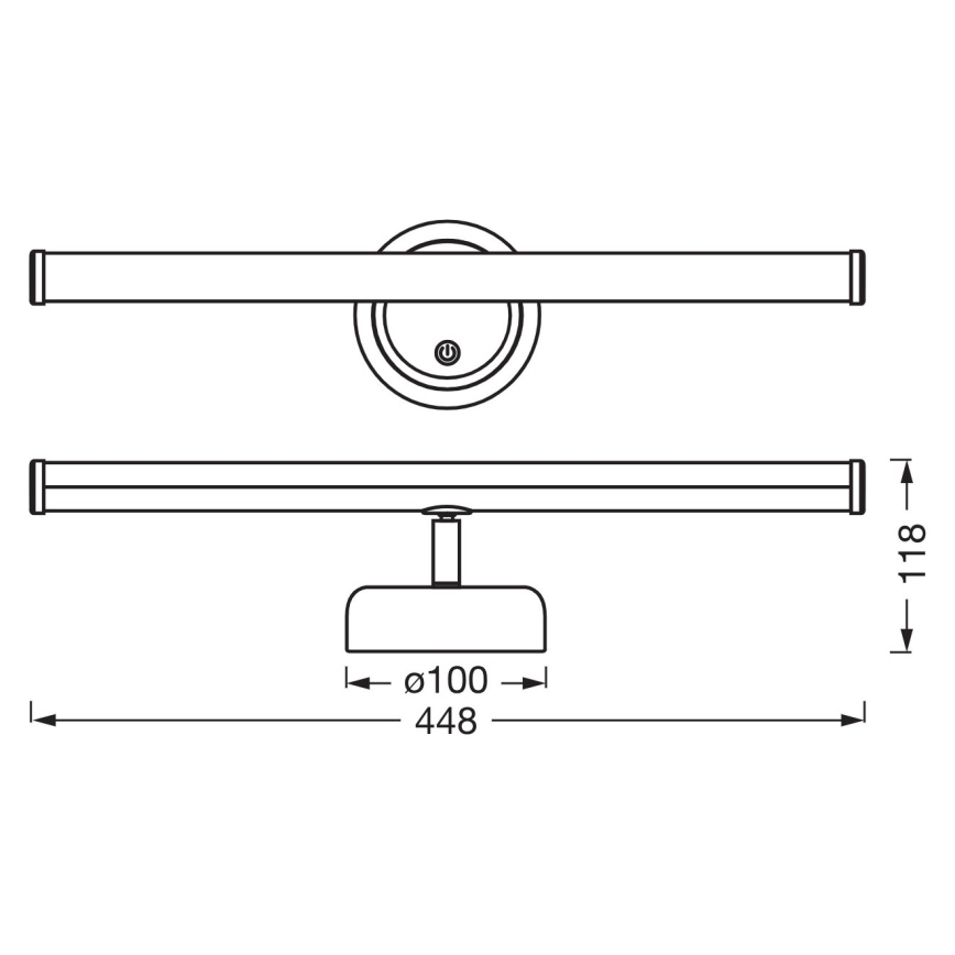 Osram - NIGHTLUX LED hämardatav laetav puutega seinavalgusti LED/1,8W/5V must