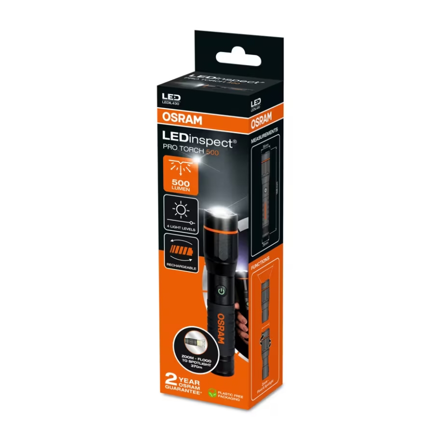 Osram - hämardatav laetav LED-taskulamp LEDINSPECT PRO TORCH 500 LED/6W/3,7V 2200 mAh IP44