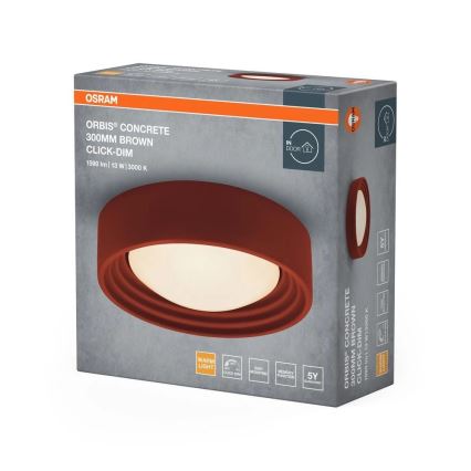 Osram - LED-hämardatav laelamp ORBIS CONCRETE LED/13W/230V, läbimõõt 30 cm, pruun/betoon