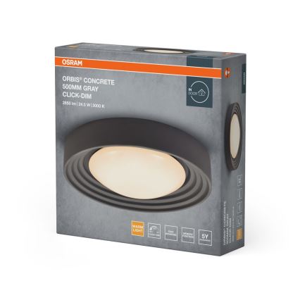 Osram - hämardatav LED-laelamp ORBIS CONCRETE LED/24,5W/230V läbimõõt 50 cm hall/betoon