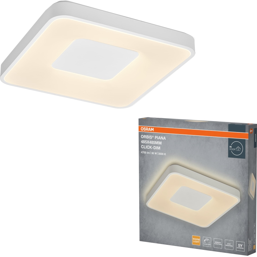 Osram - LED Hämardatav laelamp ORBIS PIANA LED/36W/230V 48,5x48,5 cm valge