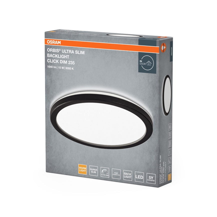 Osram - LED-hämardatav laevalgusti ORBIS ULTRA SLIM LED/15W/230V 3000K läbimõõt 23,5 cm must