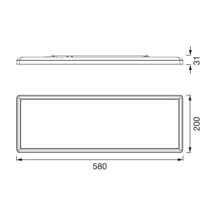 Osram - LED Hämardatav vannitoa lakke paigaldatav valgusti PLANON EASYFIX LED/24W/230V 2600-6000K 20x58 cm IP54 valge + kaugjuhtimispult