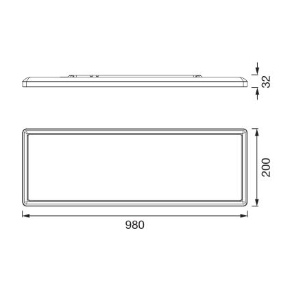 Osram - LED reguleeritava heledusega vannitoa laelamp PLANON EASYFIX LED/30W/230V 2600-6000K 20x98 cm IP54 valge + kaugjuhtimispult