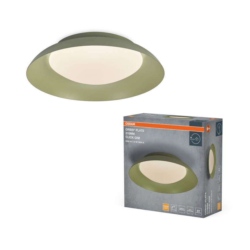 Osram - LED hämardatav laevalgusti PLATE LED/19W/230V läbimõõt 31 cm roheline