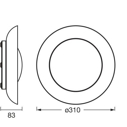 Osram - LED hämardatav laevalgusti PLATE LED/19W/230V läbimõõt 31 cm roheline