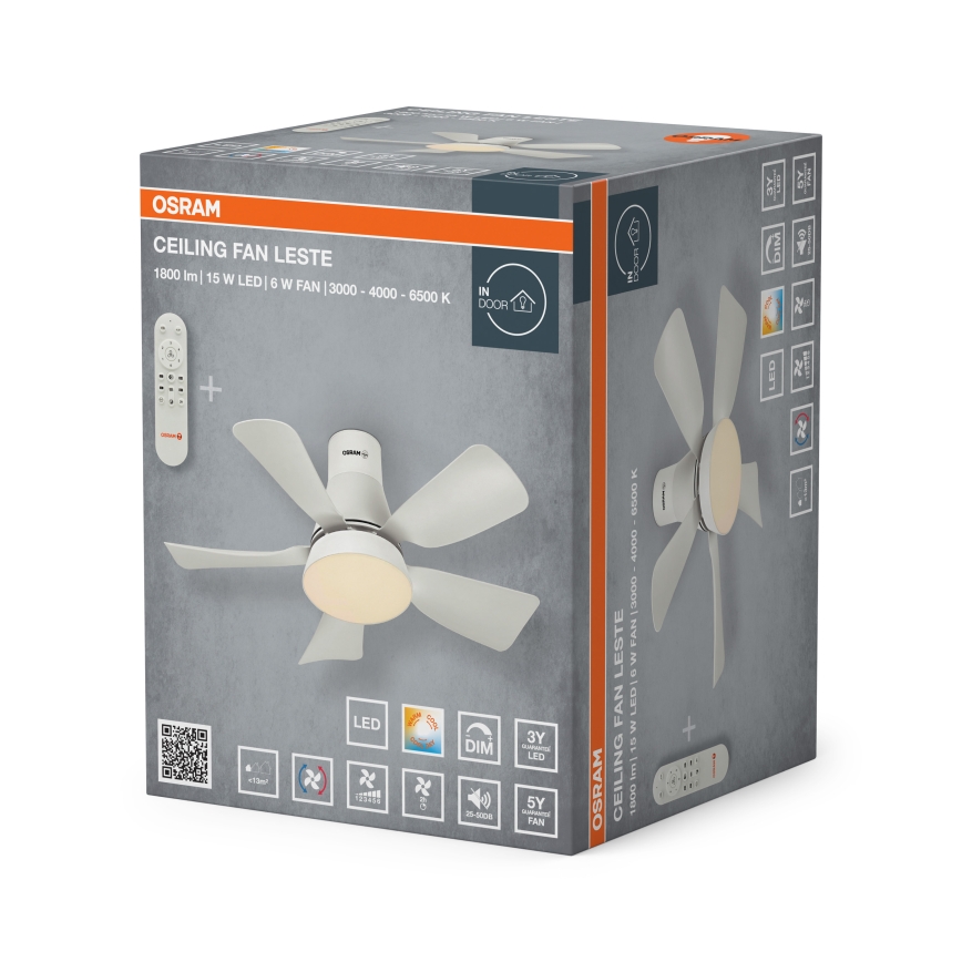 Osram - LED hämardatav laeventilaator LESTE LED/15W/230V 3000/4000/6500K + kaugjuhtimispult