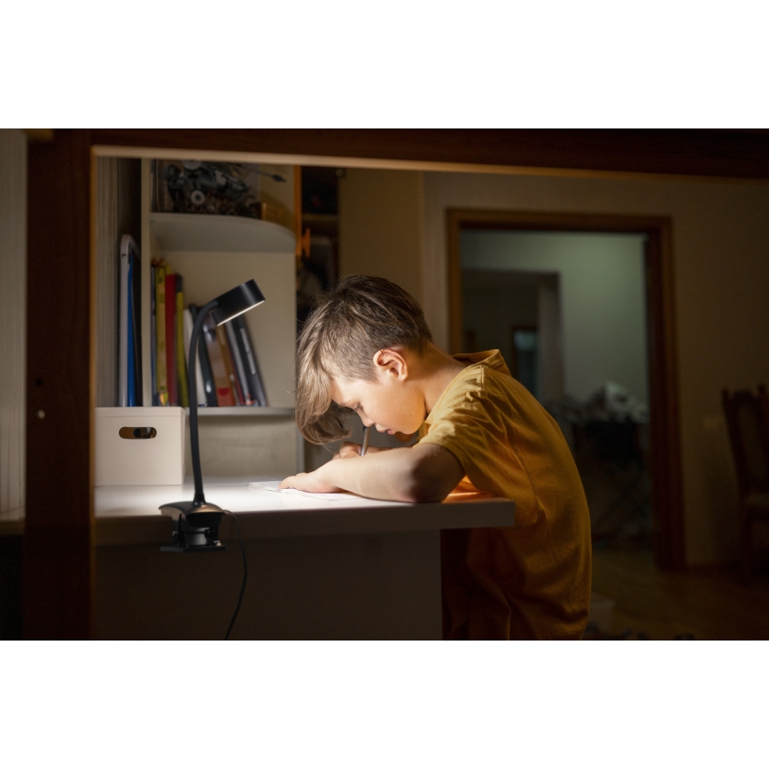 Osram - hämardatav LED-laualamp klambriga OFFICE LINE LED/4,8W/230V 3000/4000/6500K must