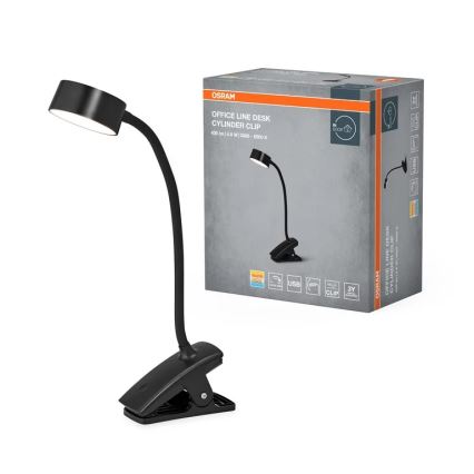 Osram - hämardatav LED-laualamp klambriga OFFICE LINE LED/4,8W/230V 3000/4000/6500K must