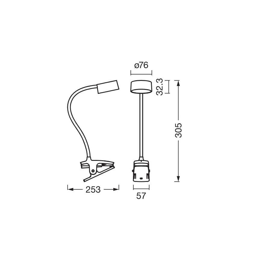 Osram - hämardatav LED-laualamp klambriga OFFICE LINE LED/4,8W/230V 3000/4000/6500K valge
