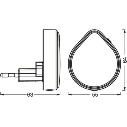 Osram - LED hämardatav pistikusse ühendatav suunav valgusti LUNETTA LED/0,5W/230V