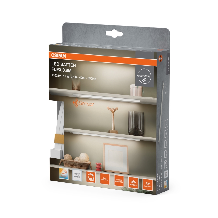 Osram - LED Hämardatav kapialune valgusti liikumisanduriga BATTEN LED/11W/230V 2700/4000/6500K 81,7 cm valge