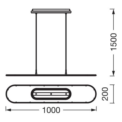 Osram - Hämardatav LED-rippvalgusti kaablil OFFICE LINE LED/57W/230V 4000K 100 cm CRI 90 must
