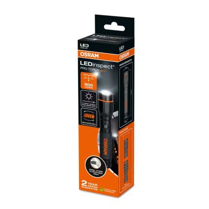 Osram - LED hämardatav laetav taskulamp LEDINSPECT PRO TORCH 800 LED/8W/3,7V 2200 mAh IP44