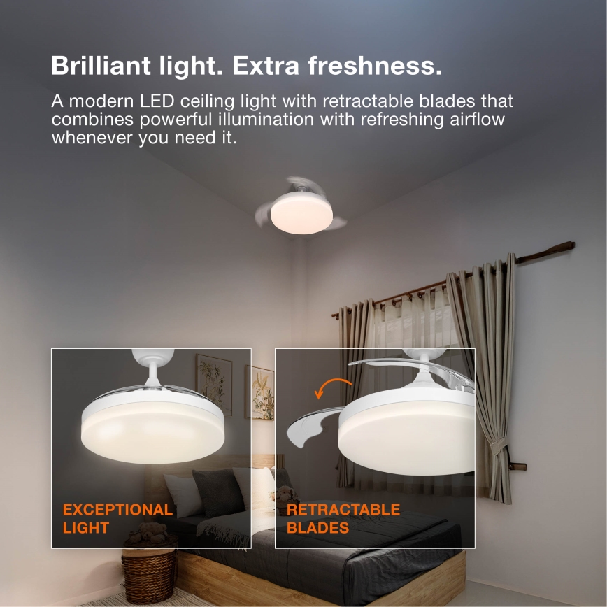 Osram - Hämardatav LED laevalgusti ventilaatoriga PONIENTE LED/36W/230V 3000/4000/6500K + kaugjuhtimispult