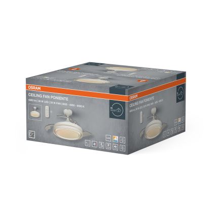 Osram - Hämardatav LED laevalgusti ventilaatoriga PONIENTE LED/36W/230V 3000/4000/6500K + kaugjuhtimispult