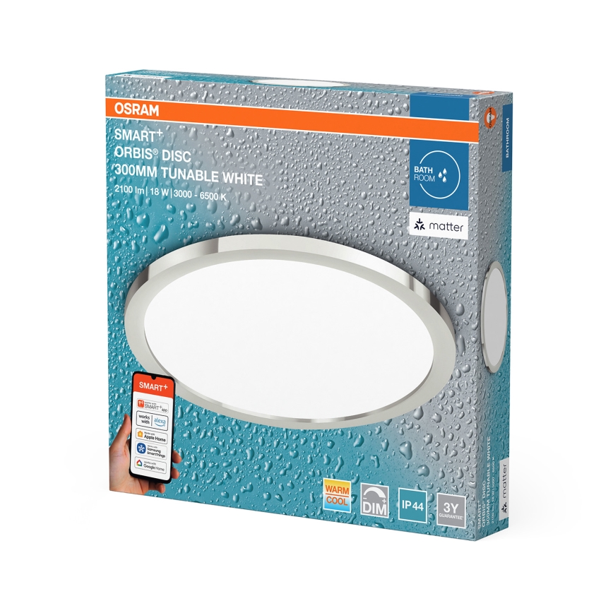 Osram - LED Hämardatav vannitoa laevalgusti SMART+ DISC LED/18W/230V 3000-6500K IP44 Wi-Fi