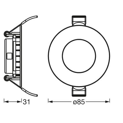 Osram - LED lae sisse paigaldatav valgusti SLIM LED/4,5W/230V 3000K