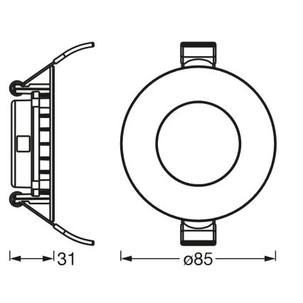 Osram - LED lae sisse paigaldatav valgusti SLIM LED/4,5W/230V 4000K