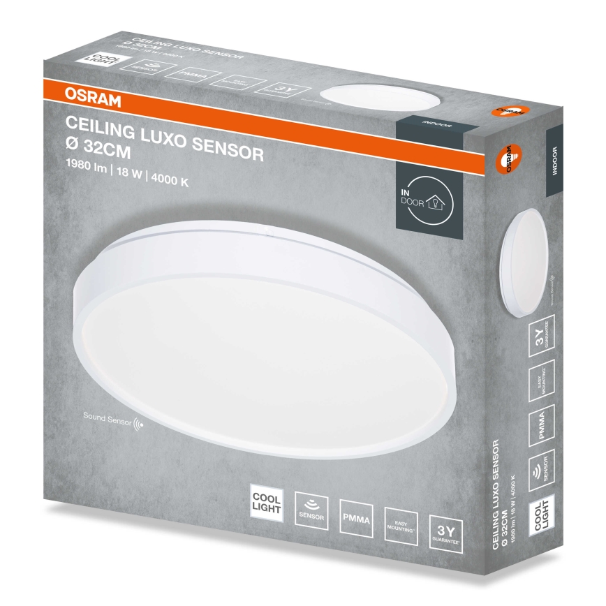 Osram - LED laelamp hämarussensoriga CEILING LUXO LED/18W/230V läbimõõt 32 cm valge