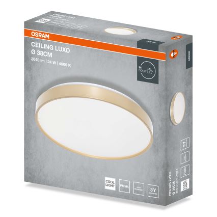 Osram - LED laelamp CEILING LUXO LED/24W/230V läbimõõt 38 cm kuldne