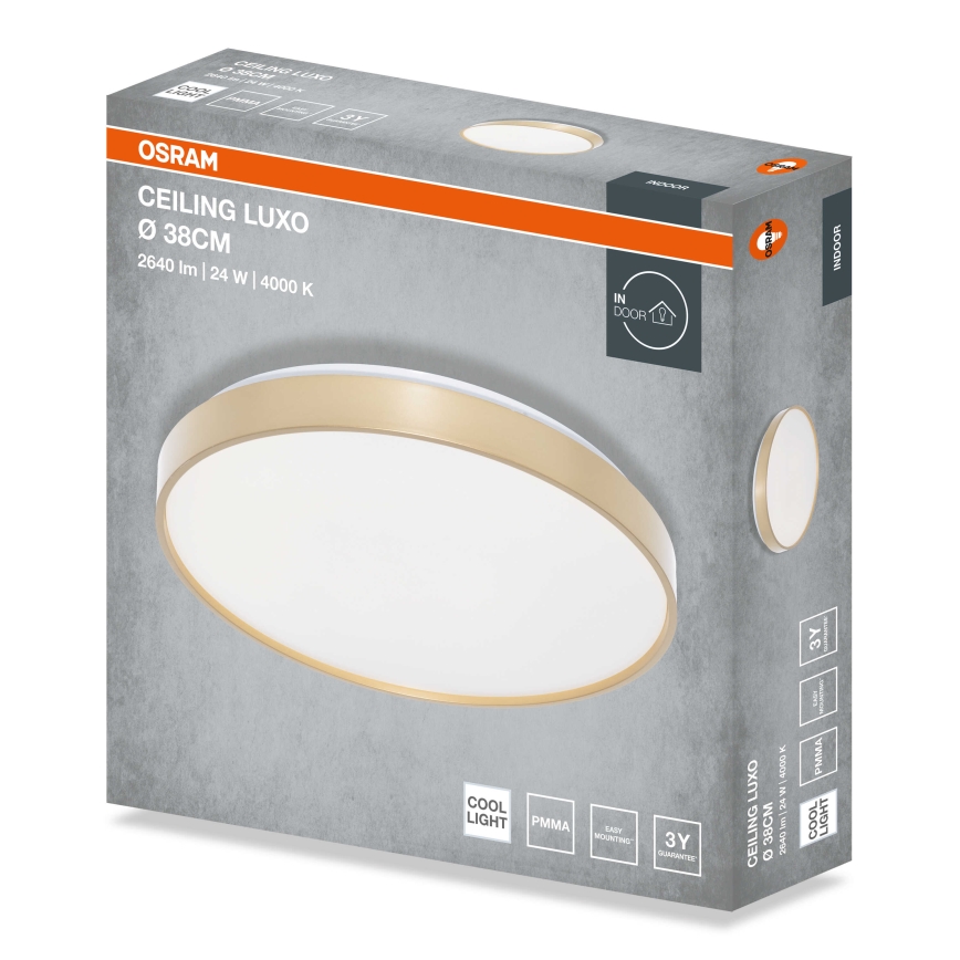 Osram - LED laelamp CEILING LUXO LED/24W/230V läbimõõt 38 cm kuldne