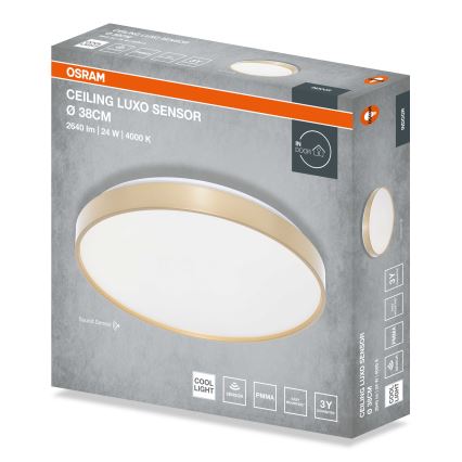 Osram - LED laelamp hämarusanduriga CEILING LUXO LED/24W/230V läbimõõt 38 cm kuldne