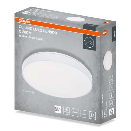 Osram - LED laelamp koos hämaruseanduriga CEILING LUXO LED/24W/230V, läbimõõduga 38 cm, valge
