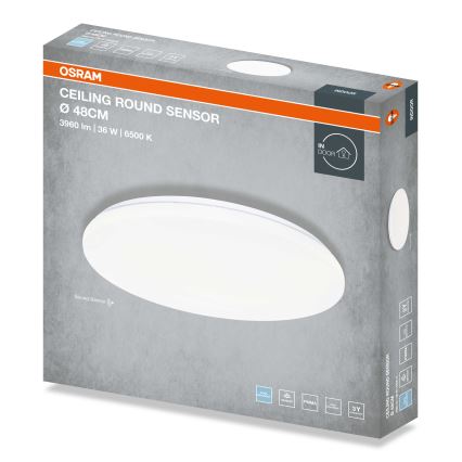 Osram - LED laevalgusti hämarikusensoriga CEILING ROUND LED/36W/230V 6500K Ø 48 cm valge