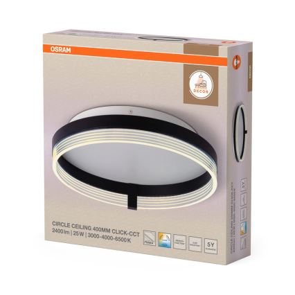 Osram - LED laelamp DECOR CIRCLE LED/25W/230V 3000/4000/6500K läbimõõt 40 cm must/valge