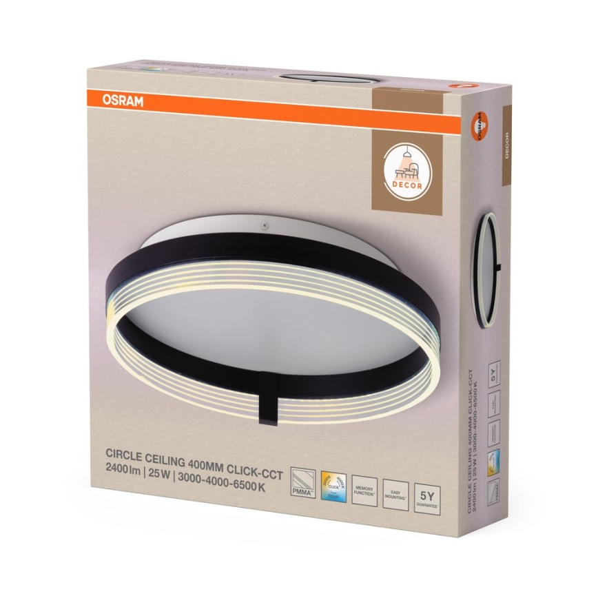 Osram - LED laelamp DECOR CIRCLE LED/25W/230V 3000/4000/6500K läbimõõt 40 cm must/valge