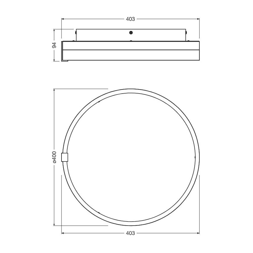 Osram - LED laelamp DECOR CIRCLE LED/25W/230V 3000/4000/6500K läbimõõt 40 cm must/valge