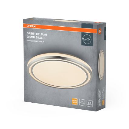 Osram - LED laelamp ORBIS HELMAN LED/16W/230V, läbimõõt 29,5 cm, hõbedane