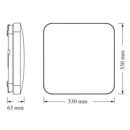 Osram - LED laelamp SQUARE LED/24W/230V 33x33 cm