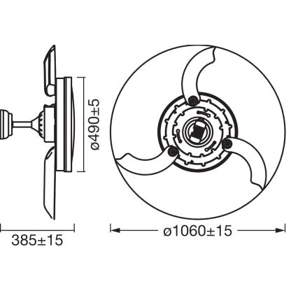 Osram - LED laelamp koos laeventilaatoriga LED/66W/230V 3000/4000/6500K valge + kaugjuhtimispult