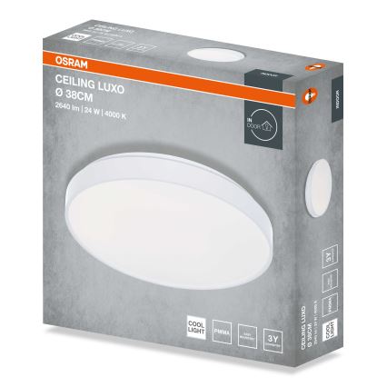 Osram - LED laevalgusti CEILING LUXO, 24 W, 230 V, Ø 38 cm, valge