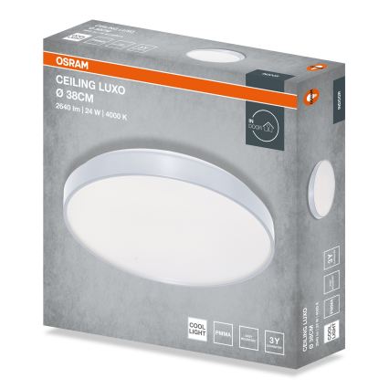 Osram - LED laevalgusti CEILING LUXO LED/24W/230V, Ø 38 cm, hõbedane