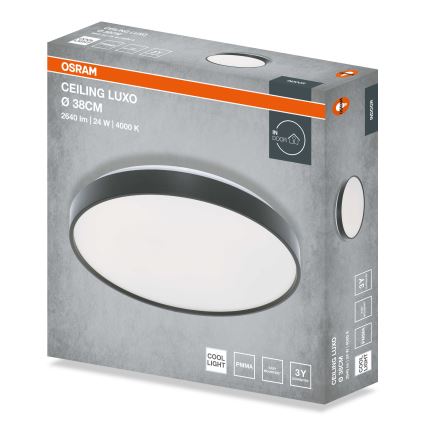 Osram - LED laevalgusti CEILING LUXO LED/24W/230V Ø 38 cm must
