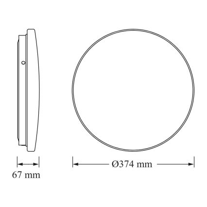 Osram - LED laevalgusti hämarussensoriga CEILING ROUND LED/24W/230V 4000K läbimõõt 37 cm, valge
