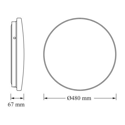 Osram - LED laevalgusti CEILING ROUND LED/36W/230V 3000K läbimõõt 48 cm valge