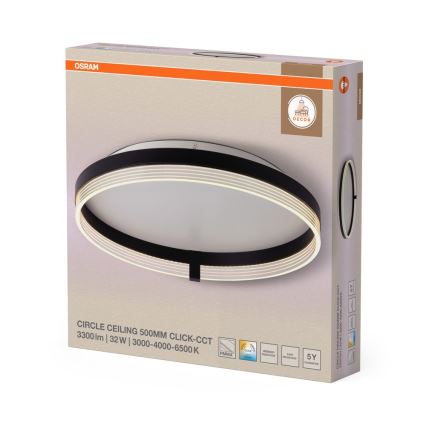 Osram - LED laelamp DECOR CIRCLE LED/32W/230V 3000/4000/6500K läbimõõt 50 cm must/valge