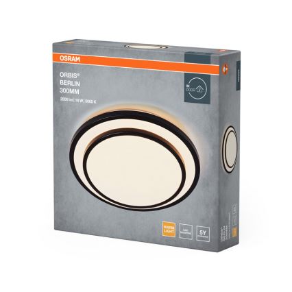 Osram - LED laevalgusti ORBIS BERLIN LED/16W/230V, läbimõõt 29,3 cm, must