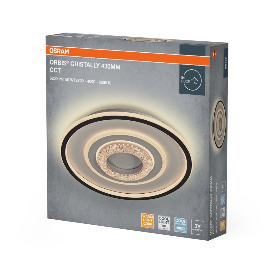 Osram - LED laelamp ORBIS CRISTALLY LED/50W/230V 2700/4000/6000K läbimõõt 43 cm valge/must