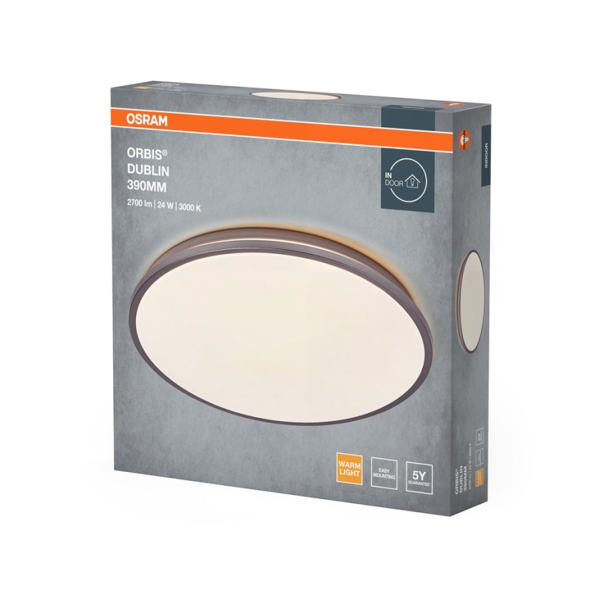 Osram - LED laevalgusti ORBIS DUBLIN LED/24W/230V Ø 39 cm, hõbedane